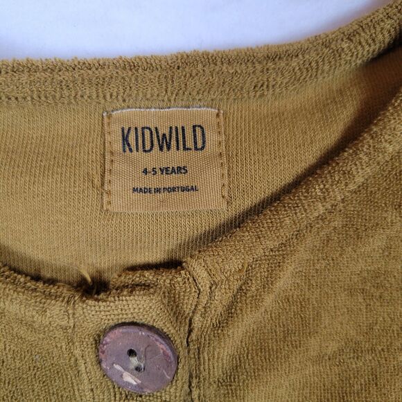 Kidwild Kids Romper Jumper Size 4-5Y Green Short Sleeve Terry Cloth Casual Boho - Picture 2 of 5